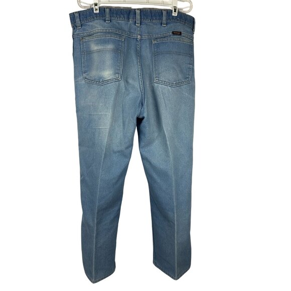 Wrangler Mens Regular Fit Jeans Sz 38x30 Blue Denim Straight Leg Mid Rise Casual - Picture 2 of 9